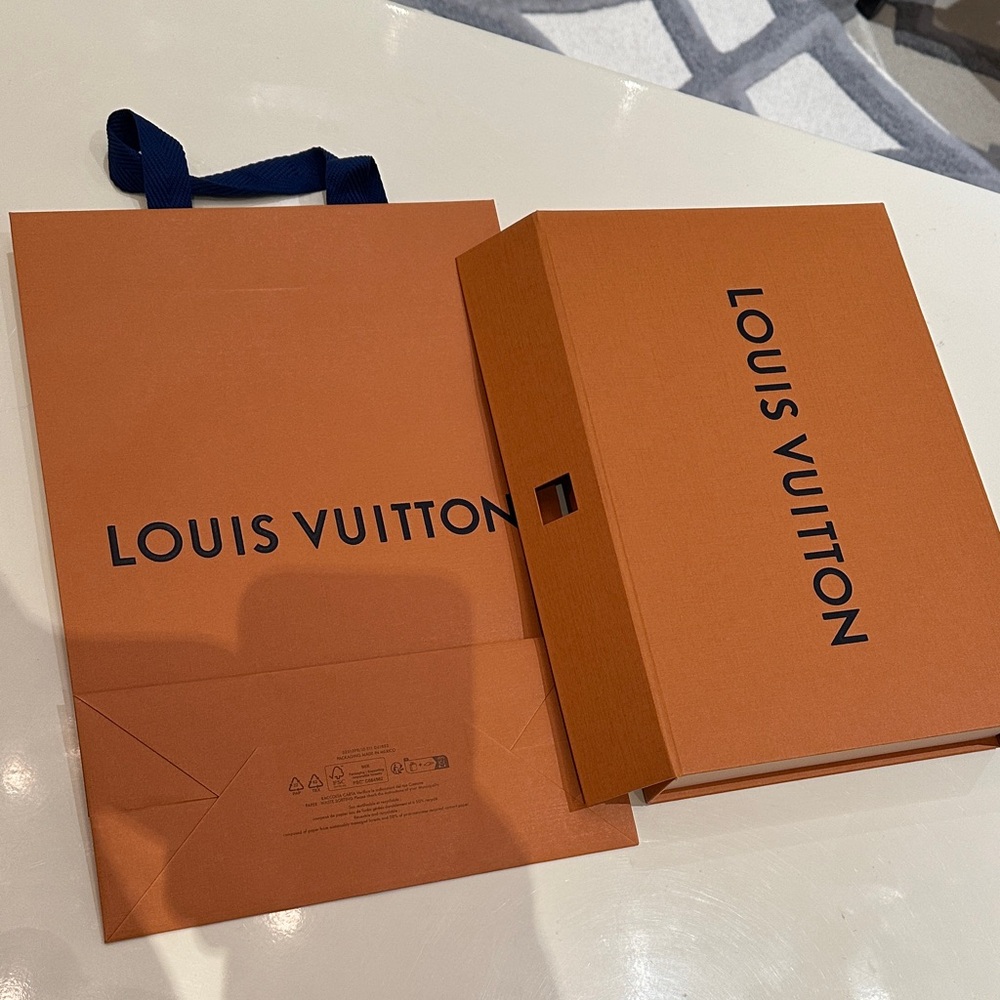 Louis Vuitton Orange Gift Box and Shopping Bag